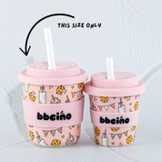 Reusable BambinoCino Bamboo Cup Tough Cookie in Pink (240ml)