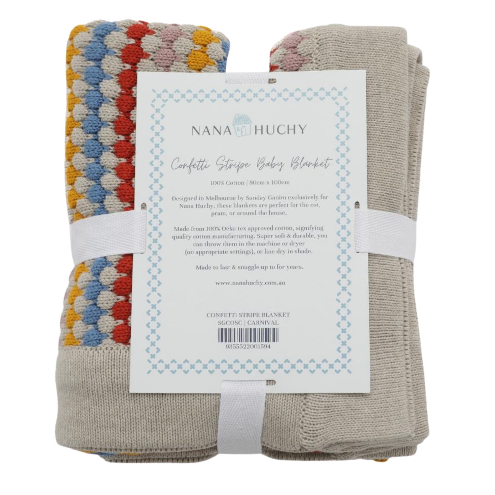 Confetti Stripe Baby Blanket Carnival