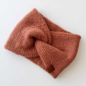 Twist Knit Wool Headband Peach