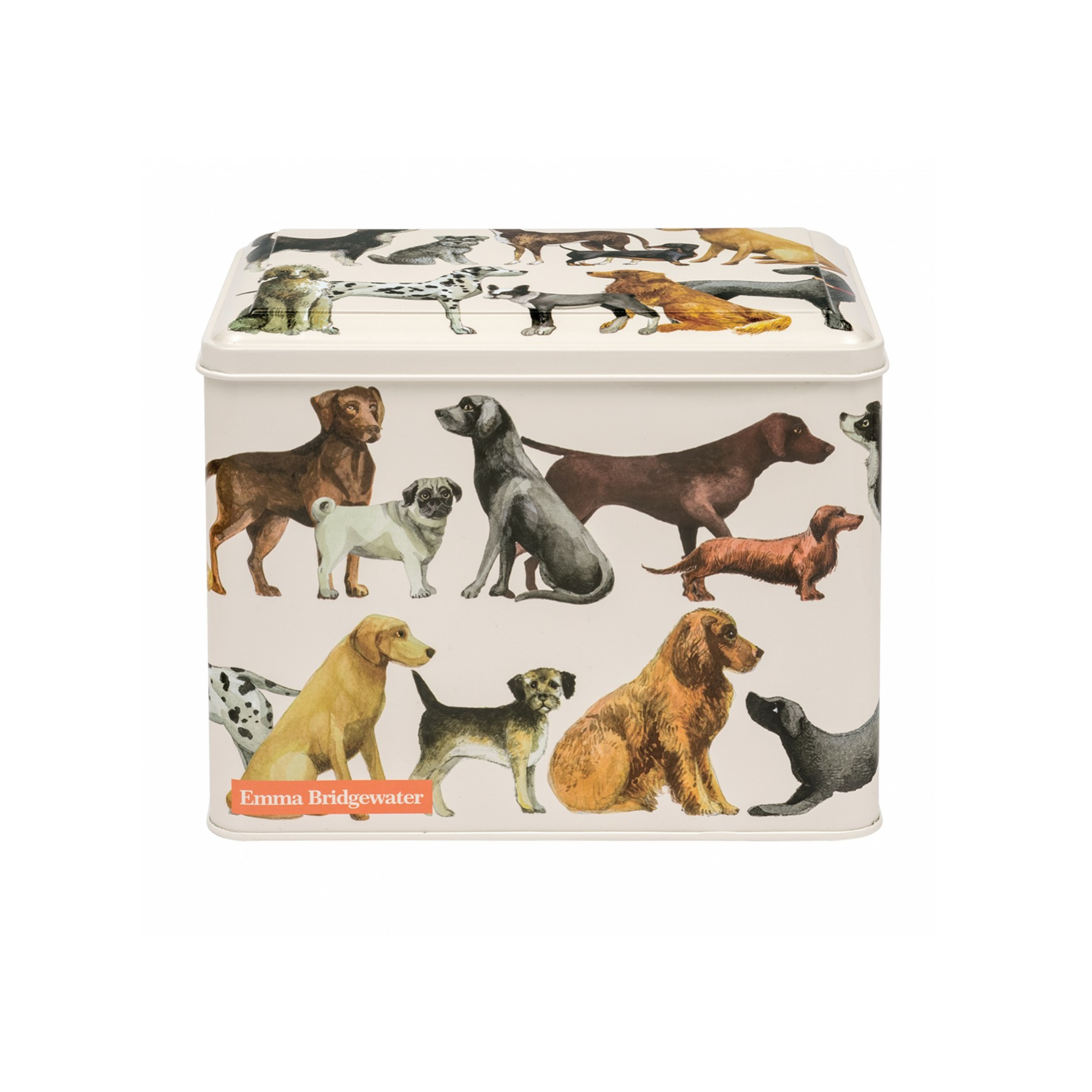 Extra Large Rectangular Caddy Tin Dogs