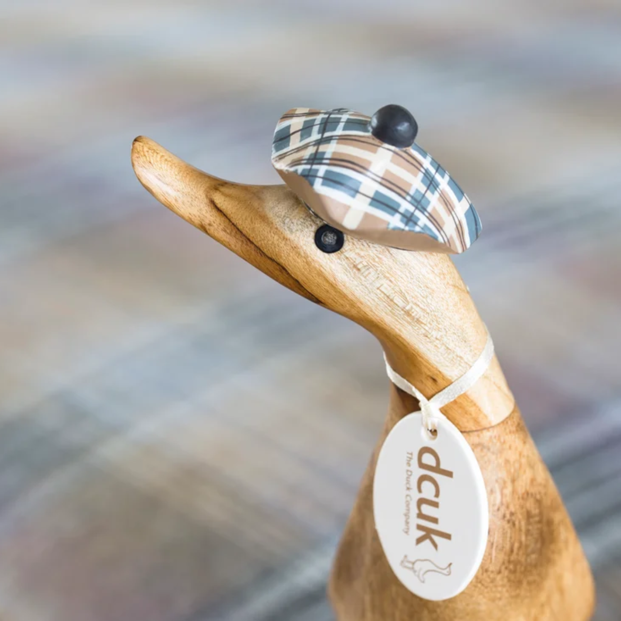 Tartan Hat & Boots Duckling Tan & Blue