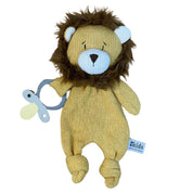 Eco Knitted Lion Baby Comforter with Dummy Holder