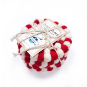 Set Of 4 Eco Coasters Candy Cane