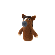 Felted Finger Puppet Dark Brown Horse