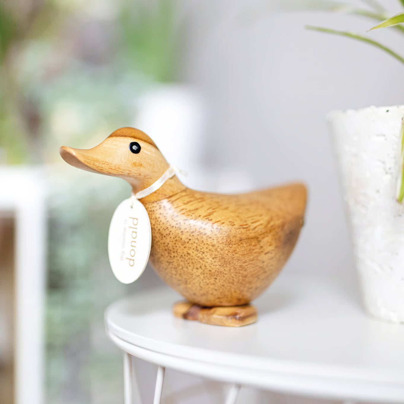 Natural Wooden Ducky Facing Left