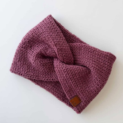 Twist Knit Wool Headband Mulberry