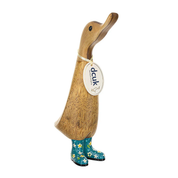 Floral Boots Duckling Teal