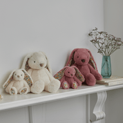 Floral White Bunny Rattle Small