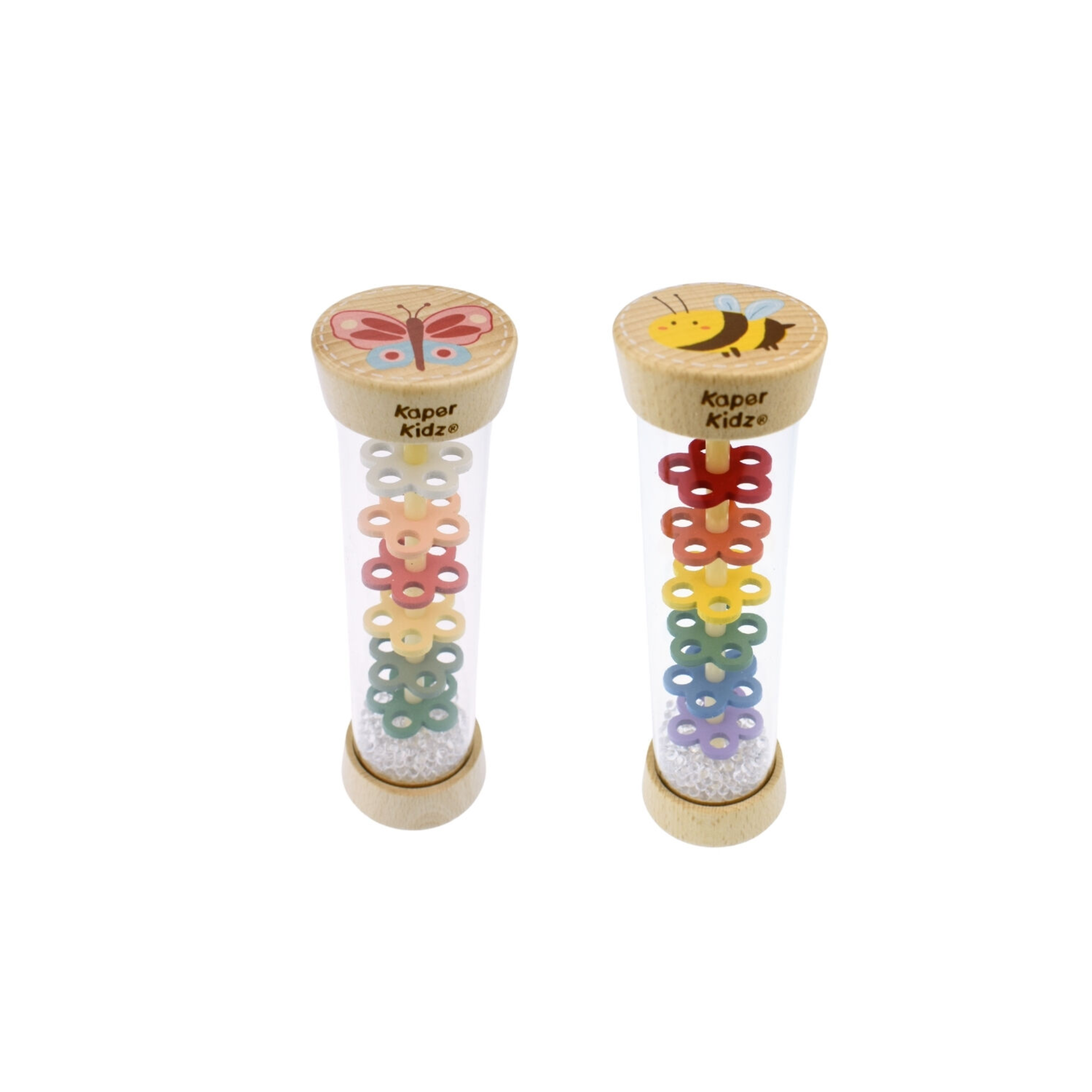 Wooden Spring Insect Rainmaker Rattle Butterfly