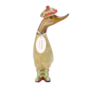 Tartan Hat & Boots Duckling Red & Green