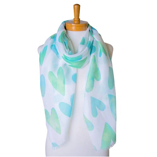 Green Hearts Scarf