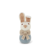 Small Bunny with Bow Felt Hanging Decoration Light Blue
