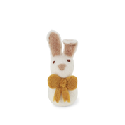 Small Bunny with Bow Felt Hanging Decoration White
