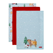 3 Pack Of Tea Towels Christmas On The Farm