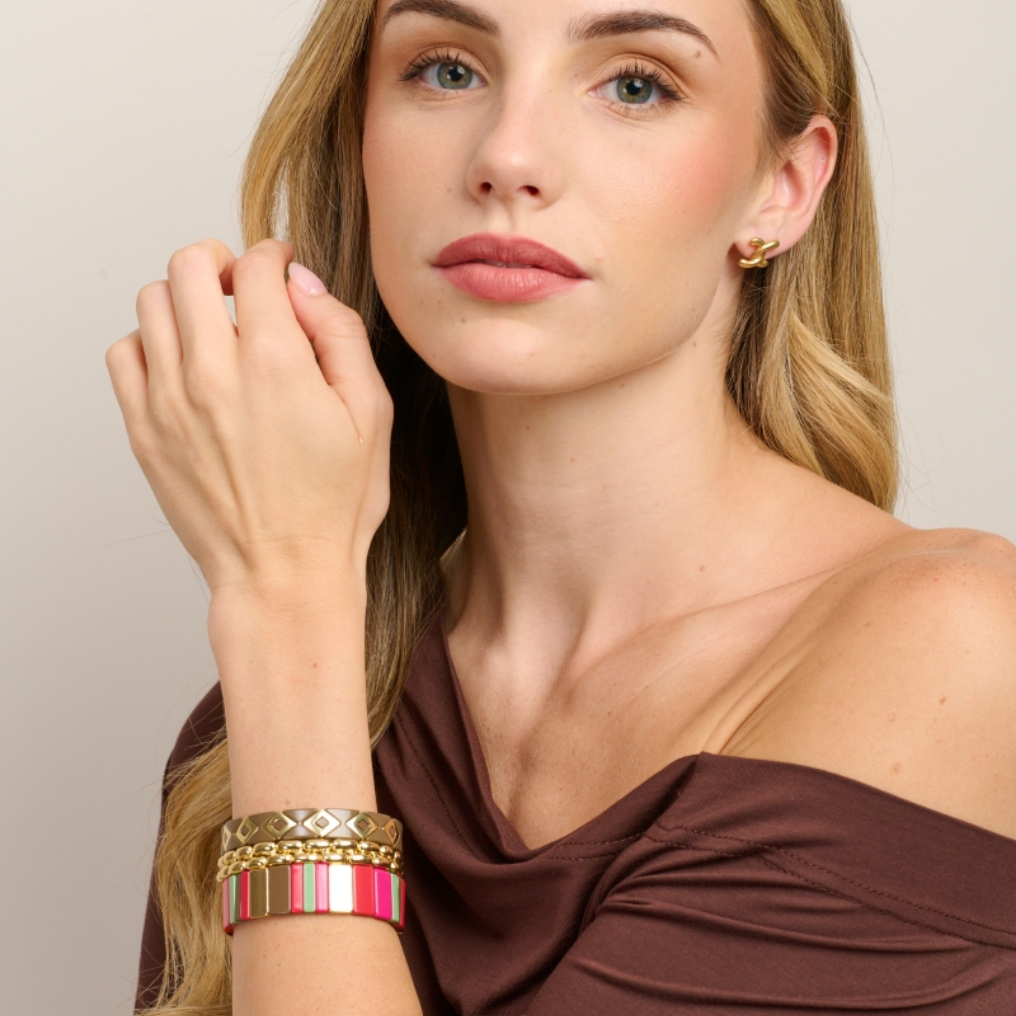 Gold Double Track Bracelet