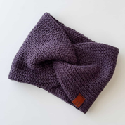 Twist Knit Wool Headband Blueberry