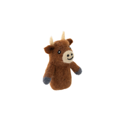 Felted Finger Puppet Highland Cow