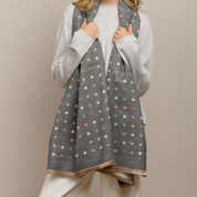 Dark Grey Mini Heart Scarf