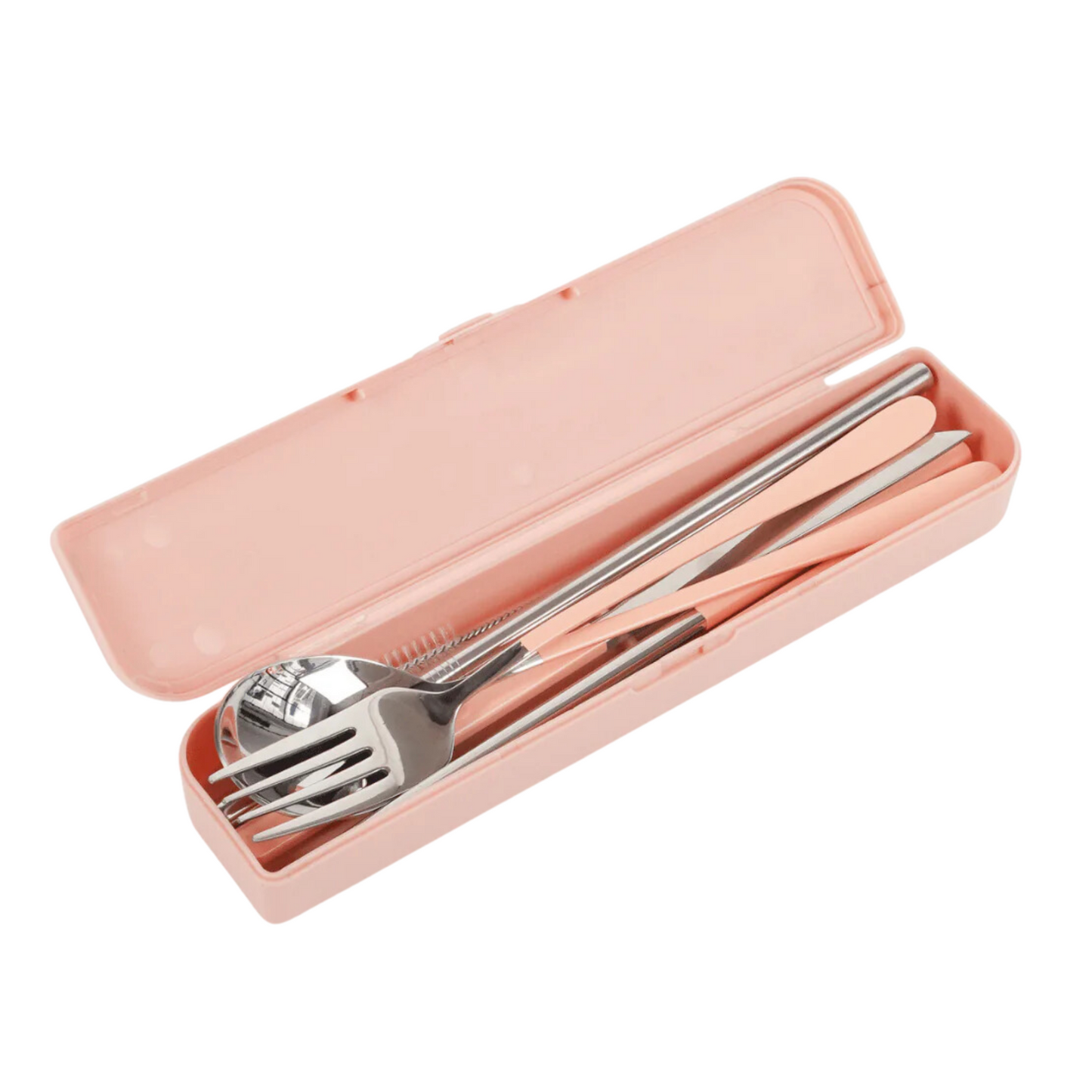 Take Me Away Cutlery Kit Silver with Blush Handle