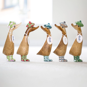 Tartan Hat & Boots Duckling Red & Green