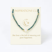 Inspiration Necklace Olive, Gold and Pearl