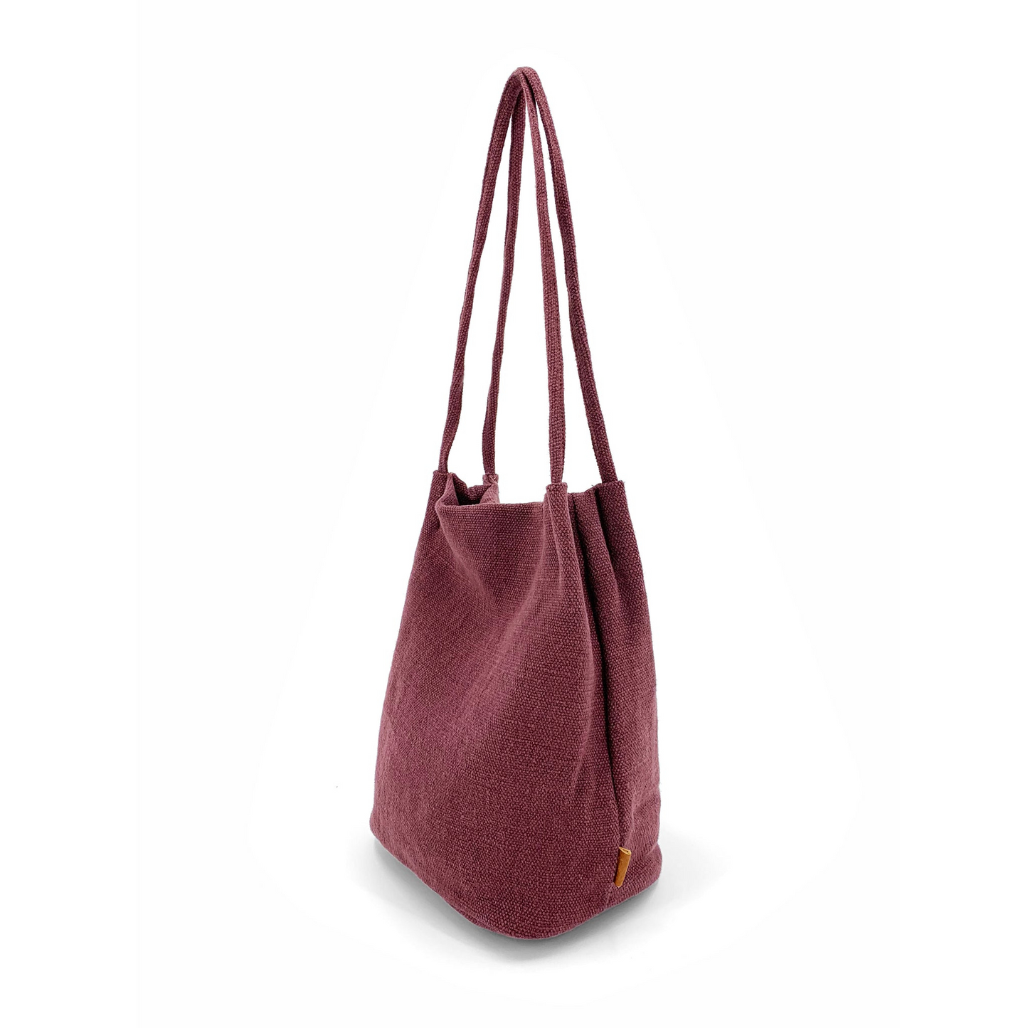 Natural Long Handle Bag Plum