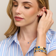 Navy Daisy Tile Bracelet