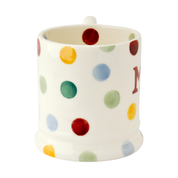 Polka Dot Mr & Mrs Set of Two 1/2 Pint Mugs