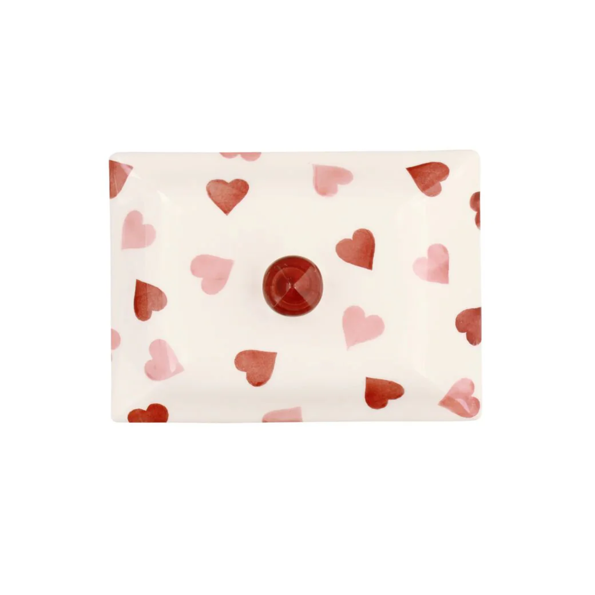 Pink Hearts Small Butter Dish