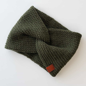 Twist Knit Wool Headband Hunter Green