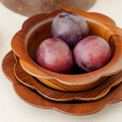 Wooden Scalloped Bowl