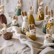 Big Bunny with Bow Felt Hanging Decoration Ochre