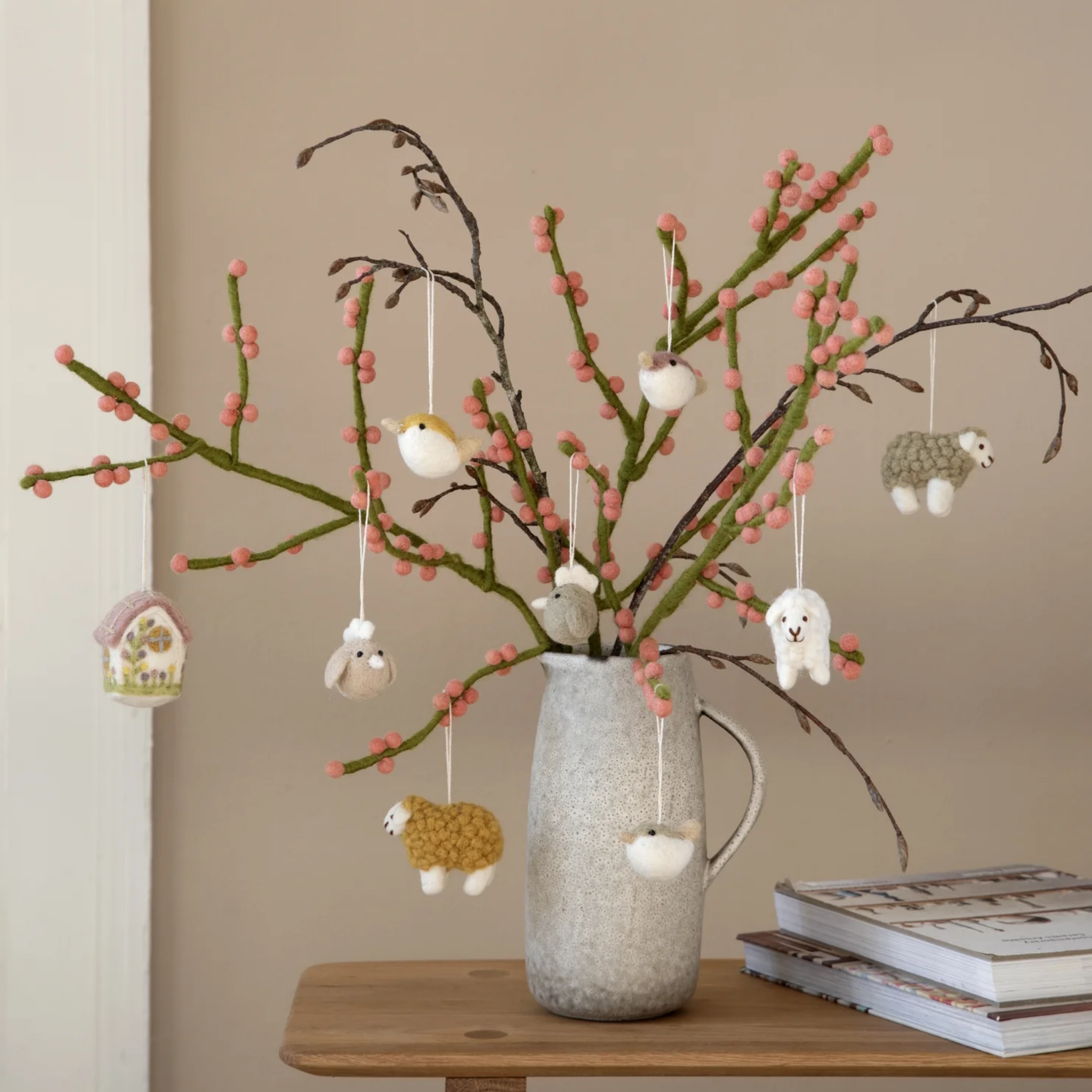 Spring House Felt Hanging Decoration Multi