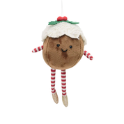 Fluffy Pudding Hanging Decoration Brown