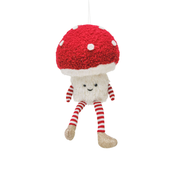Fluffy Toadstool Hanging Decoration Red