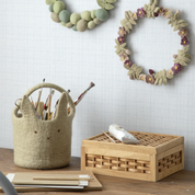 Felt Bunny Basket Dusty Green