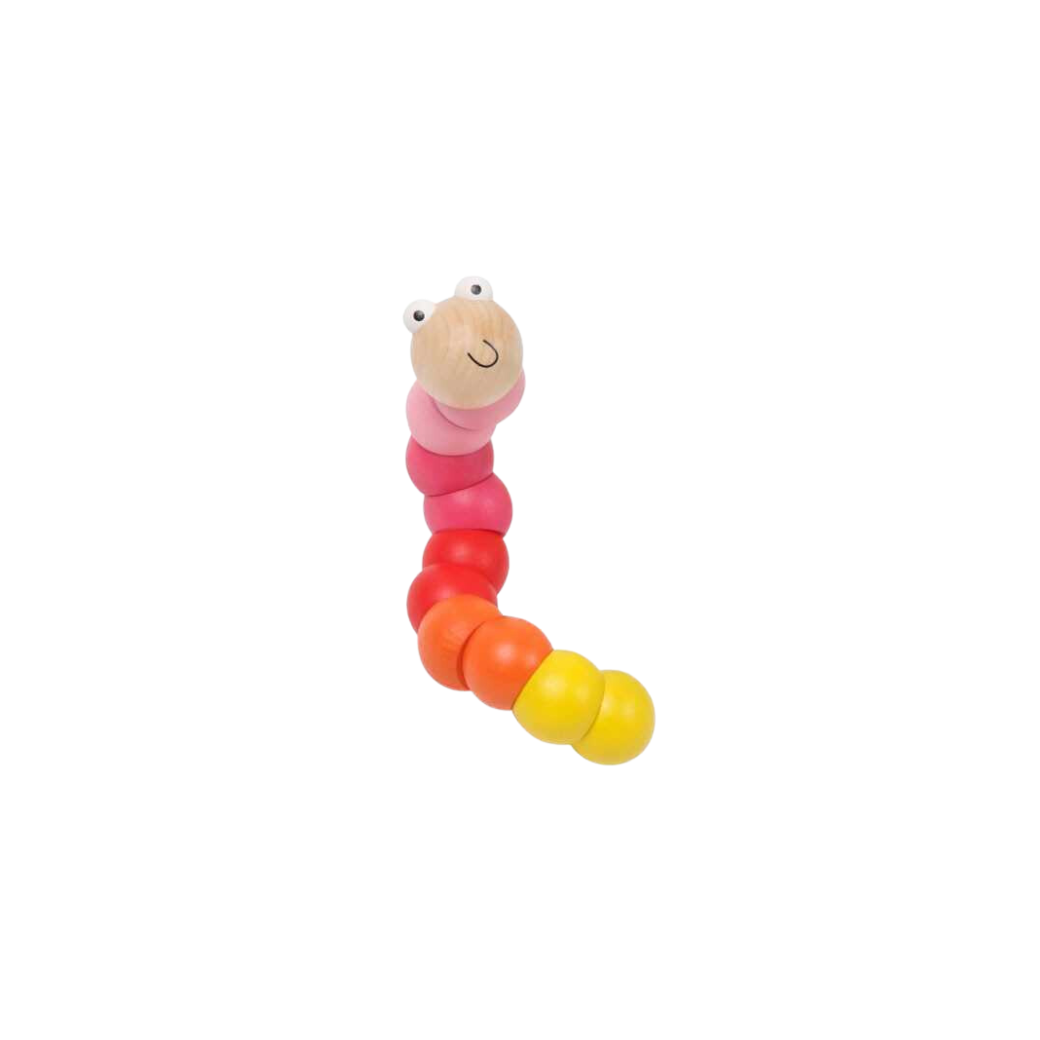 Wooden Jointed Worm Pink Multi