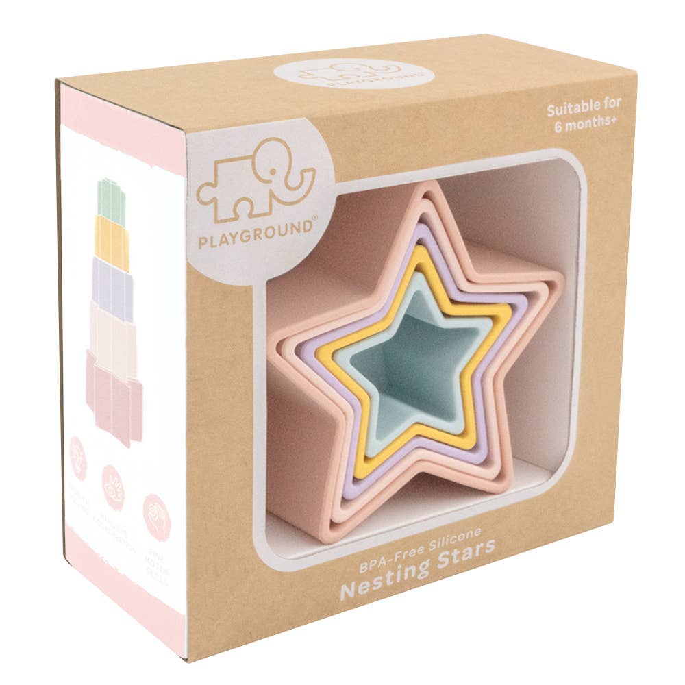 Silicone Nesting Stars Multi Rose