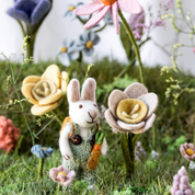 Felt Bunny Boy Carrot & Backpack Figurine Small