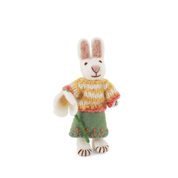Felt Bunny Girl Skirt & Snowdrop Figurine Small