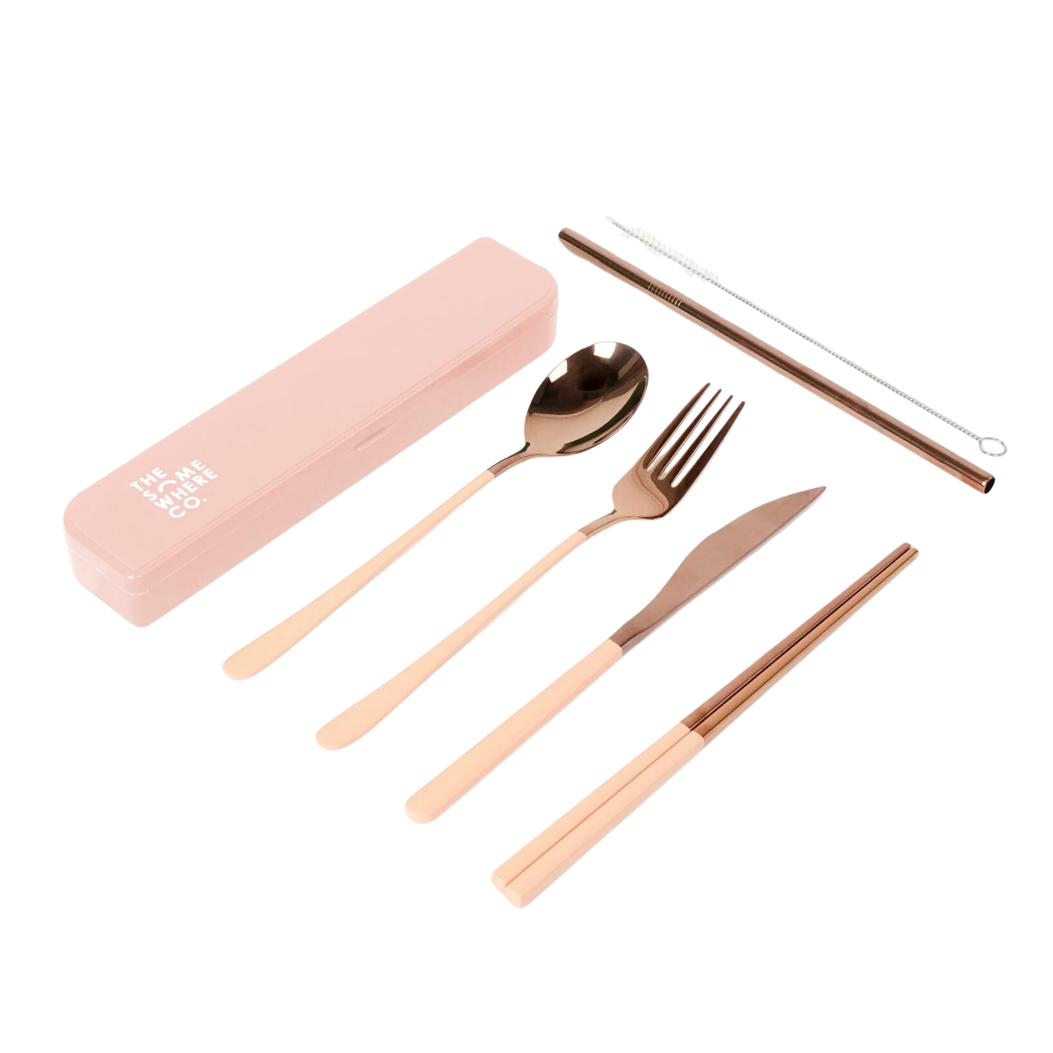 Take Me Away Cutlery Kit Rose Gold with Blush Handle