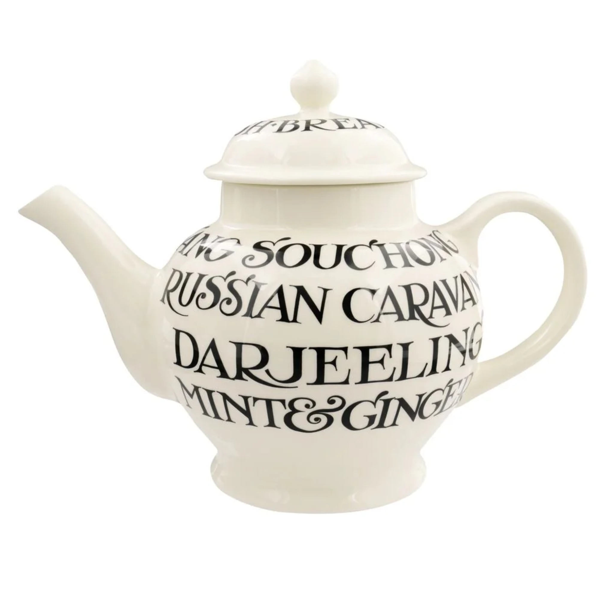 Black Toast 4 Mug Teapot