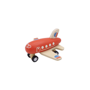 Wooden Pull Back Airliner Red