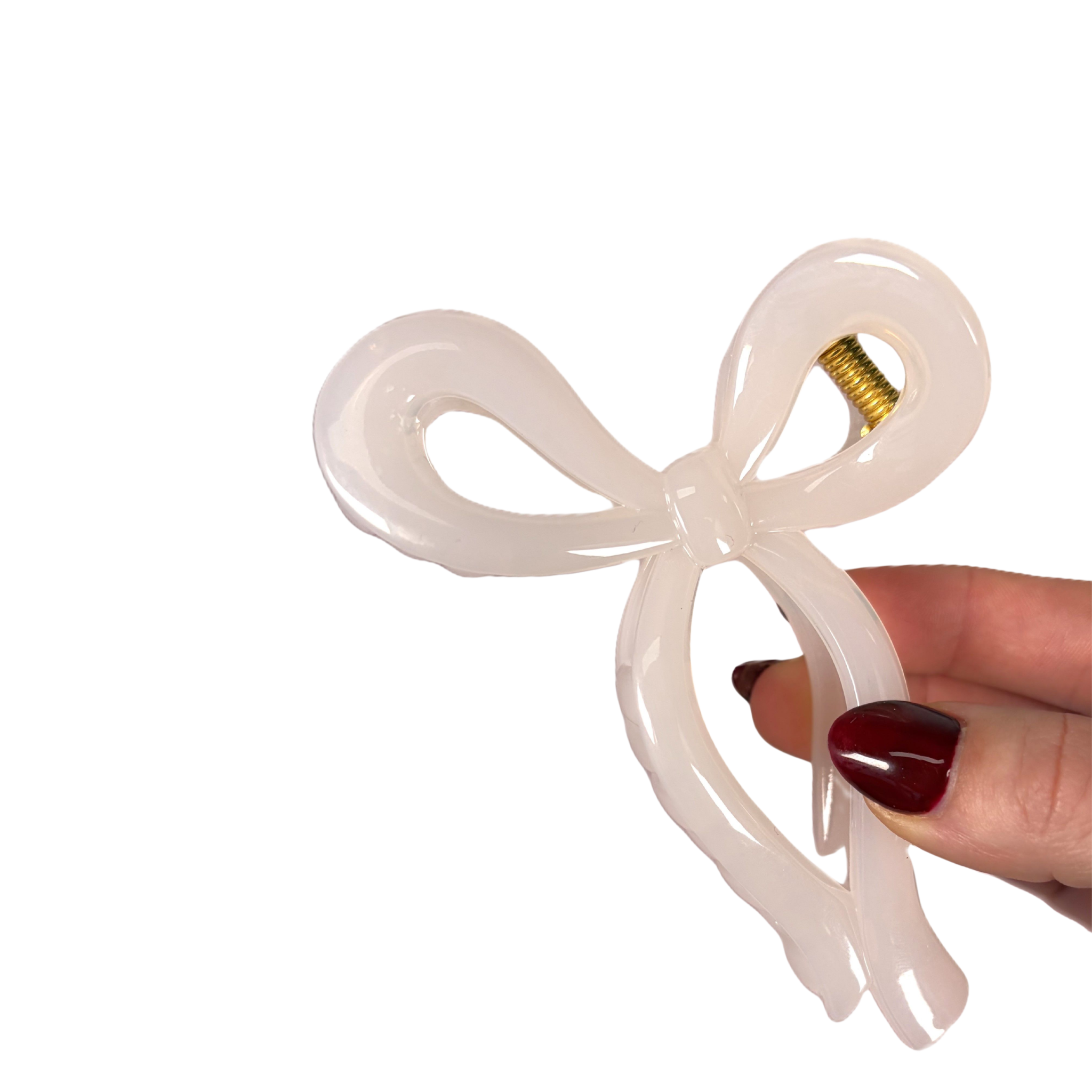 Bow Claw Clip Ivory