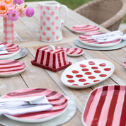 Burgundy & Pink Stripe Butter Dish