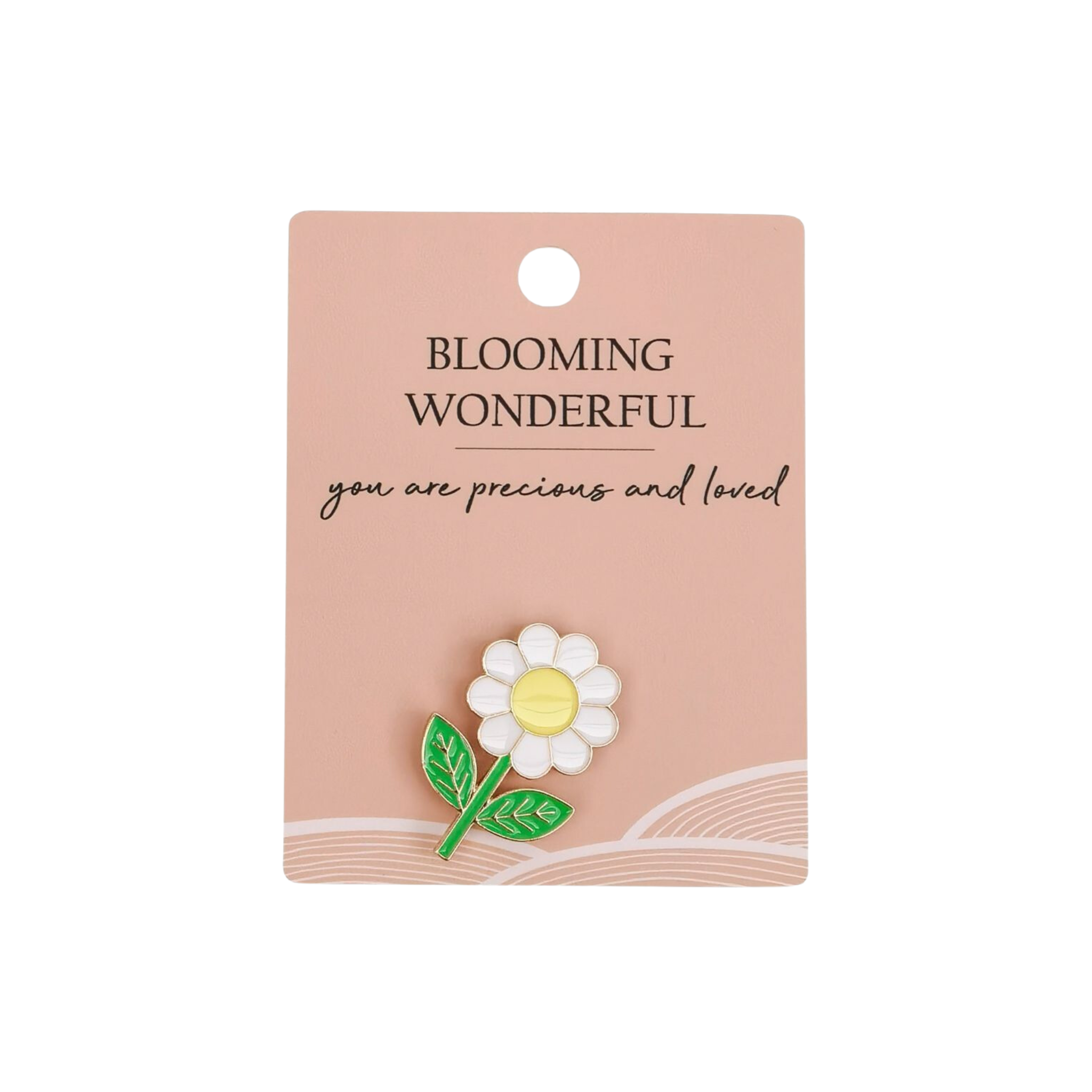 Daisy Flower Memento Pin White