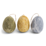 Set Of 3 Felt Egg Hanging Decorations Marble