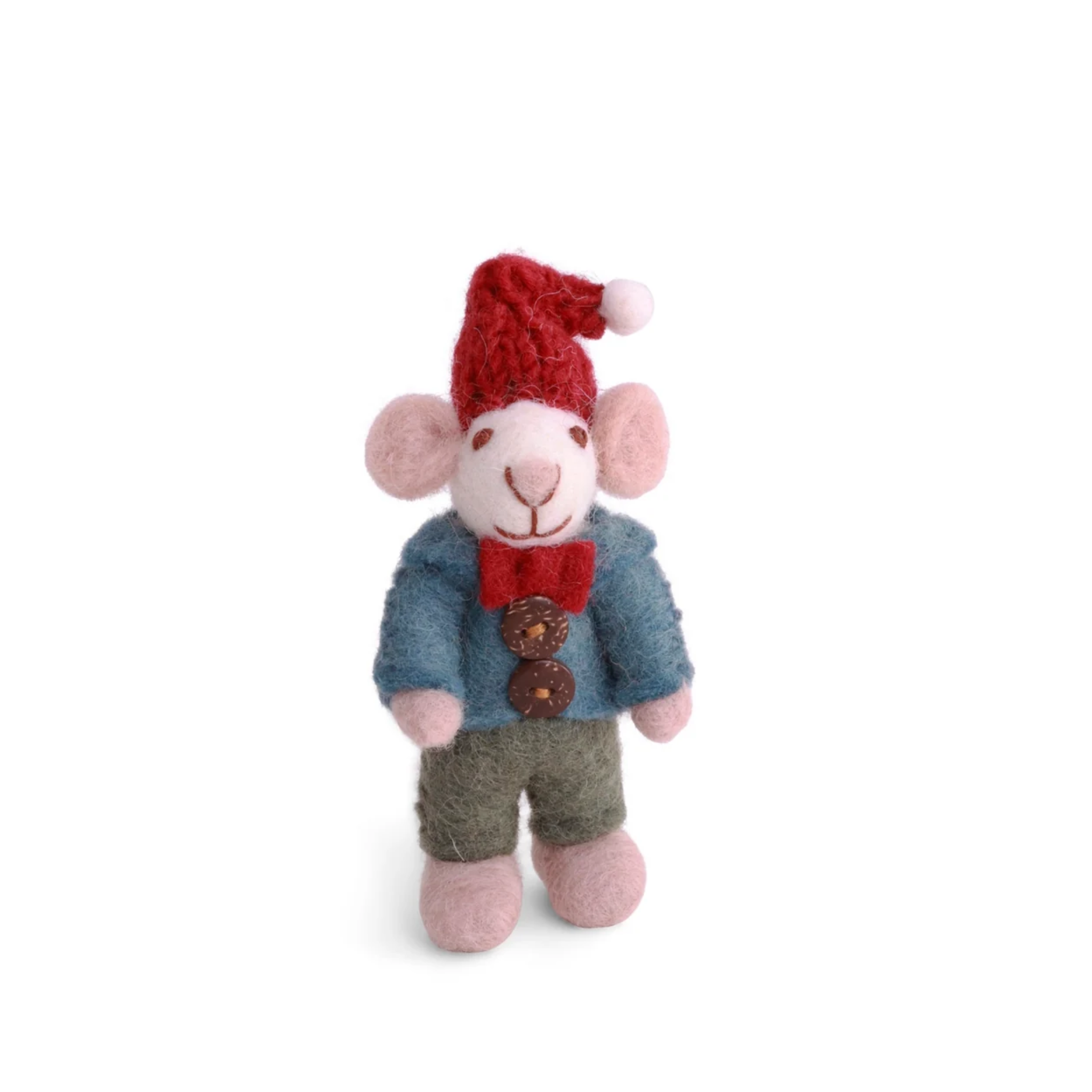 Felt Christmas Boy Mouse with Jacket Decoration Mini