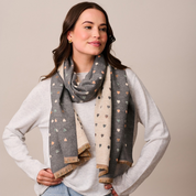 Dark Grey Mini Heart Scarf