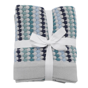 Confetti Stripe Baby Blanket Blue